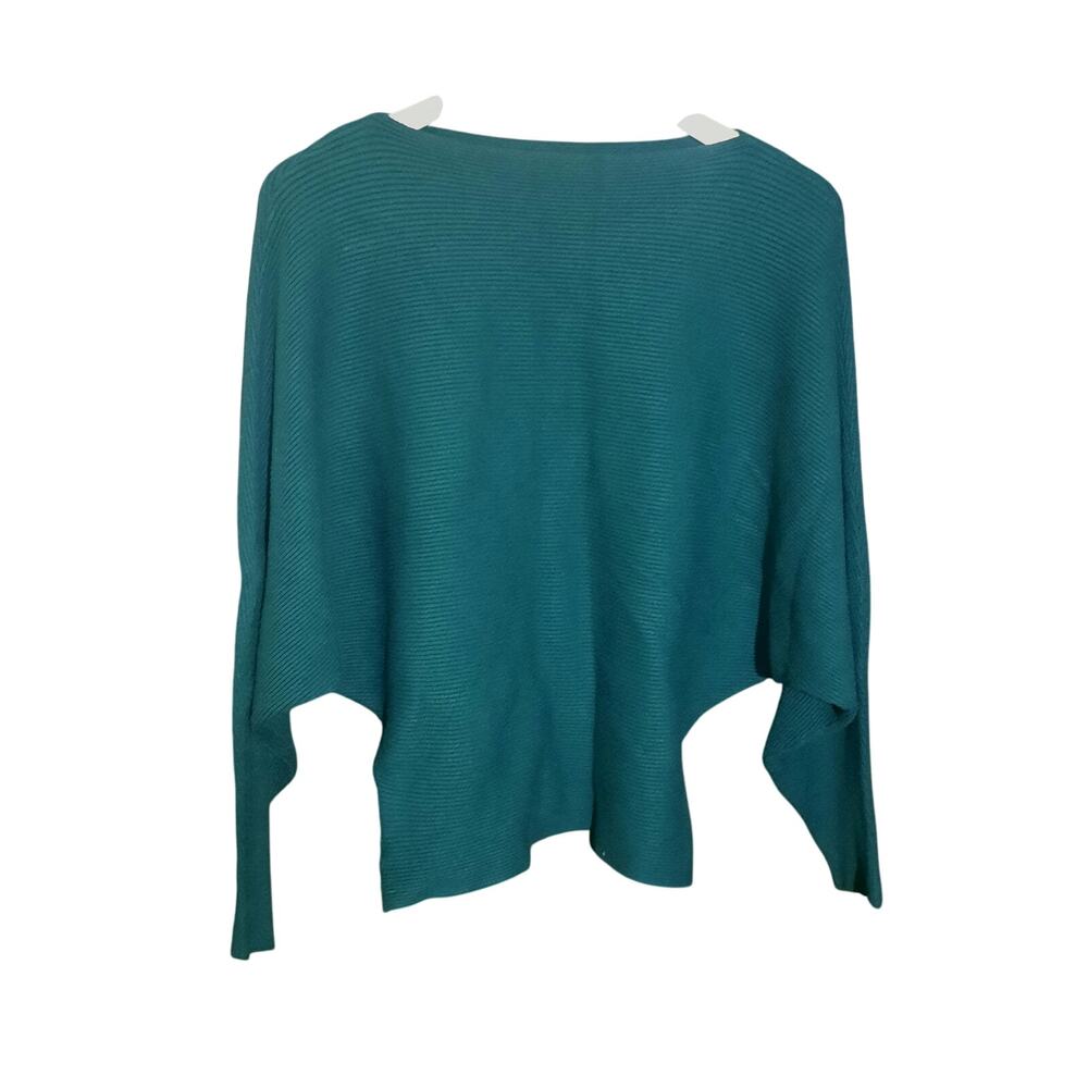 Green Ribbed Scoop Neck Sweater - Picture 2 of 5